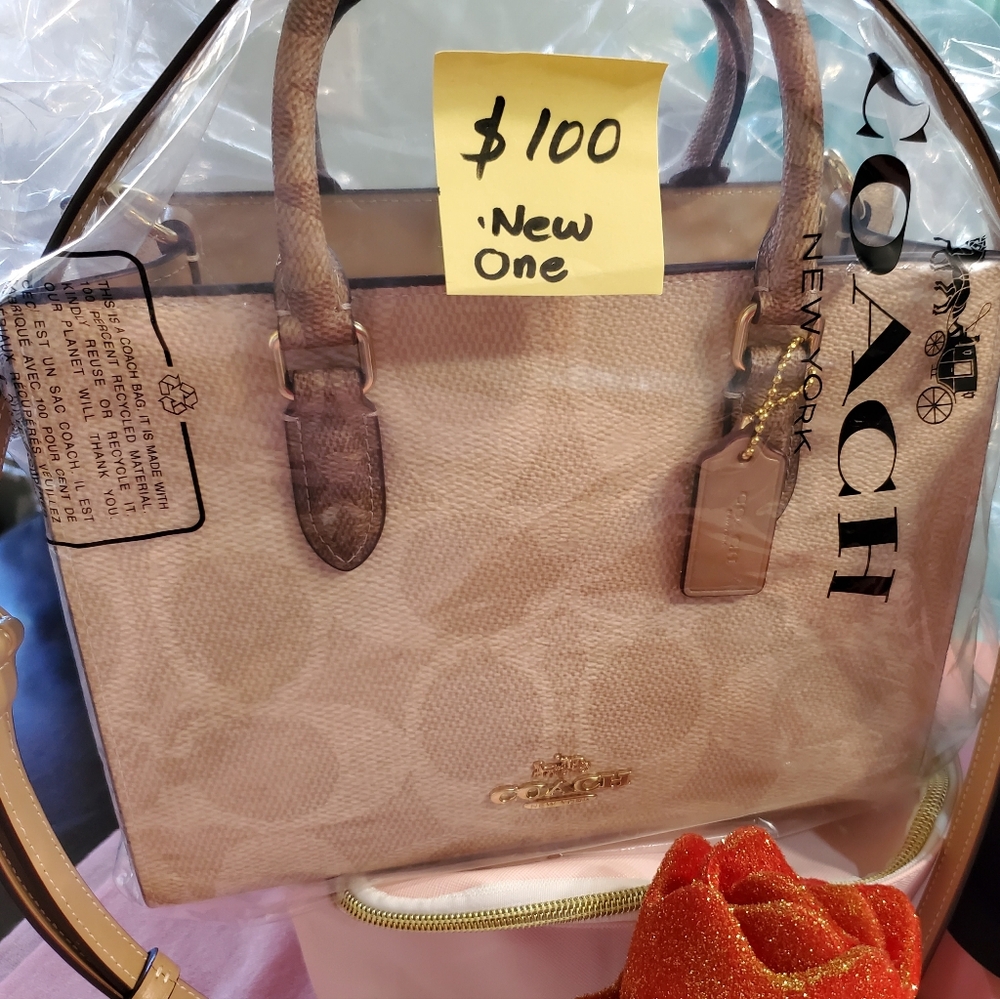 Coach Beige Signature Tote
